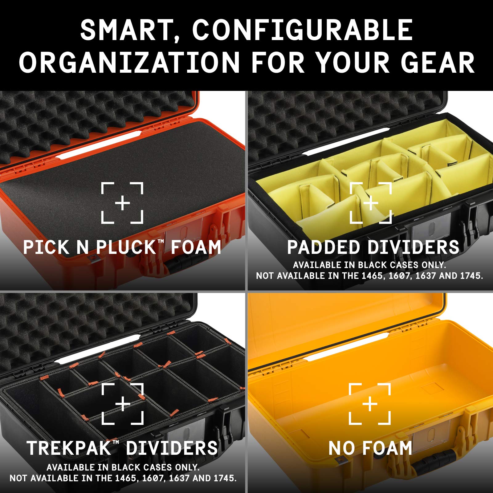 Pelican Air 1525 Waterproof Hard Case - Lightweight Protective Travel Case for Electronics, Cameras & Gear - Black - Perfect for Air Travel, Outdoor Adventures & Equipment Storage
