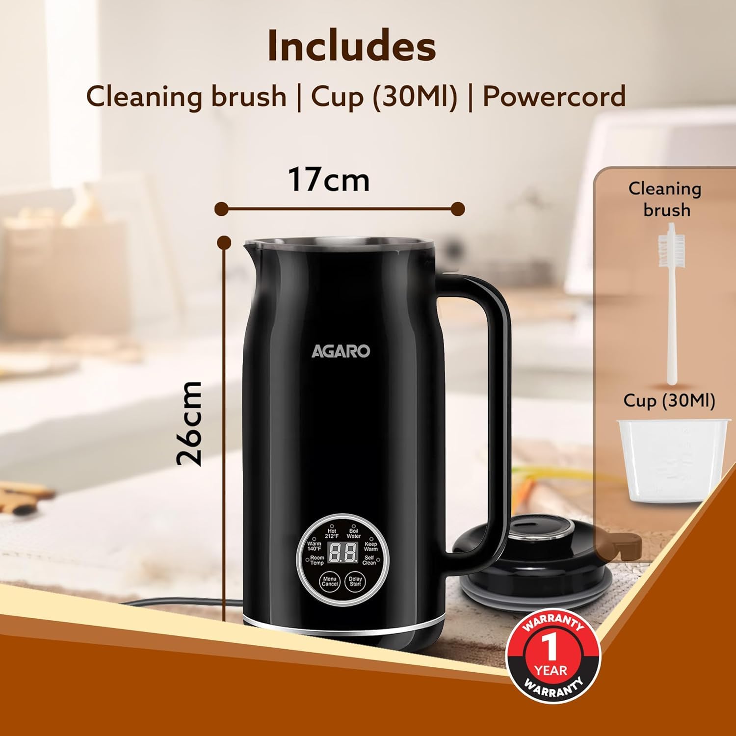 Regency Automatic Nut Milk Maker - Vegan Milk Machine for Almonds, Soy, Oats | Stainless Steel 600ml Blender for Homemade Plant-Based Milk, Boiling Water & Juices | Perfect for Dairy-Free Diets & Healthy Smoothies