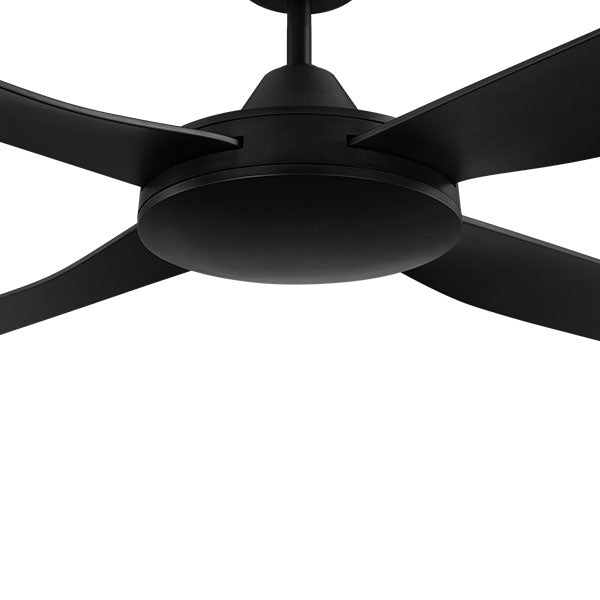 Eglo Bondi 48 Inch Black Ceiling Fan with Light - 122cm Modern Indoor/Outdoor Fan for Living Room, Bedroom, Patio - Energy Efficient Quiet Operation
