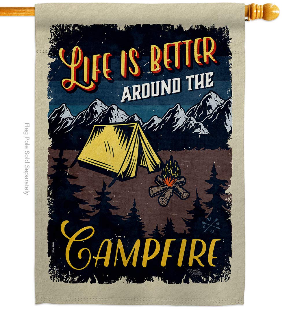 Rustic Camping Flag 28x40 - Outdoor Decor for RV, Camper & Yard