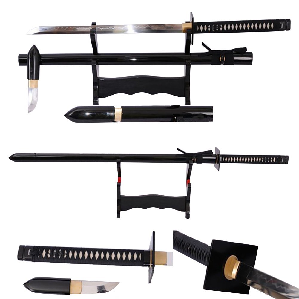 Hand Forged Japanese Samurai Ninja Sword - Razor Sharp Full Tang T10 Steel Blade with Clay Tempering | Authentic Katana for Martial Arts Training, Cosplay & Collectors