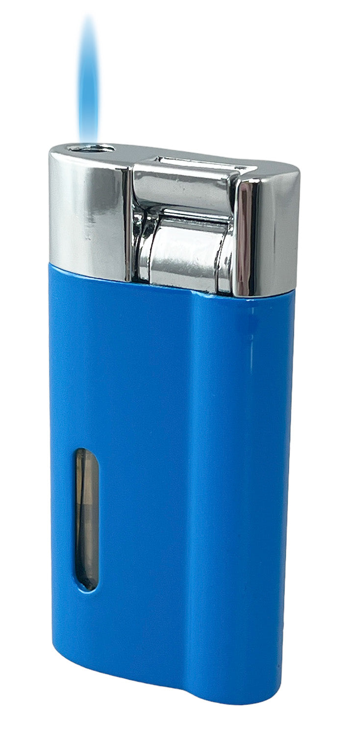 Visol Iguana Single Torch Flame Lighter - Windproof Butane Lighter for Cigars, Candles & Outdoor Use (Blue)