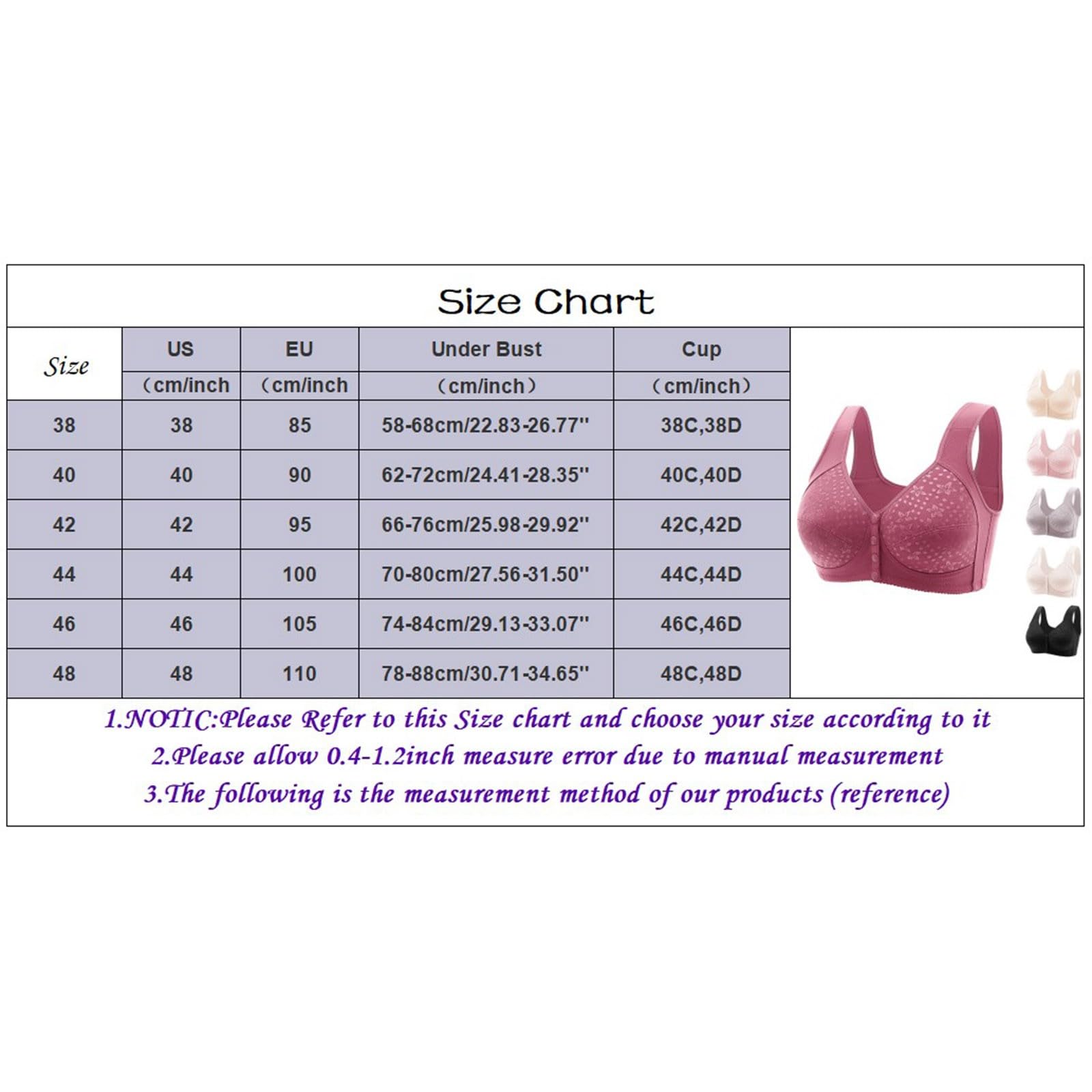 Women's Daisy Bras - 2024 Wireless Full Coverage Front Closure Bras, Soft Comfort Everyday Bra for Women | Perfect for Work, Yoga & Relaxation
