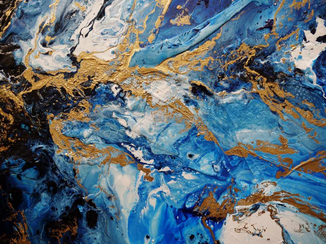 Admiralty Style 190cm x 100cm Blue White Gold Textured Abstract Canvas Art - Modern Wall Decor for Living Room, Bedroom & Office