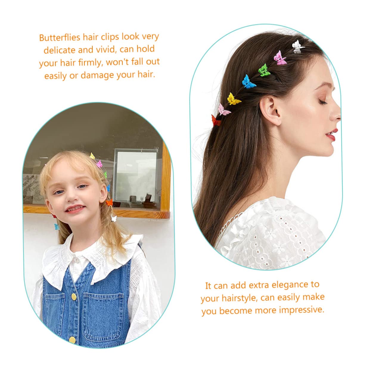 Minkissy 36pcs Small Butterfly Hair Clips - Metal Jaw Clips for Girls, Women & Teens - Perfect for School, Parties, Weddings & Everyday Hairstyles