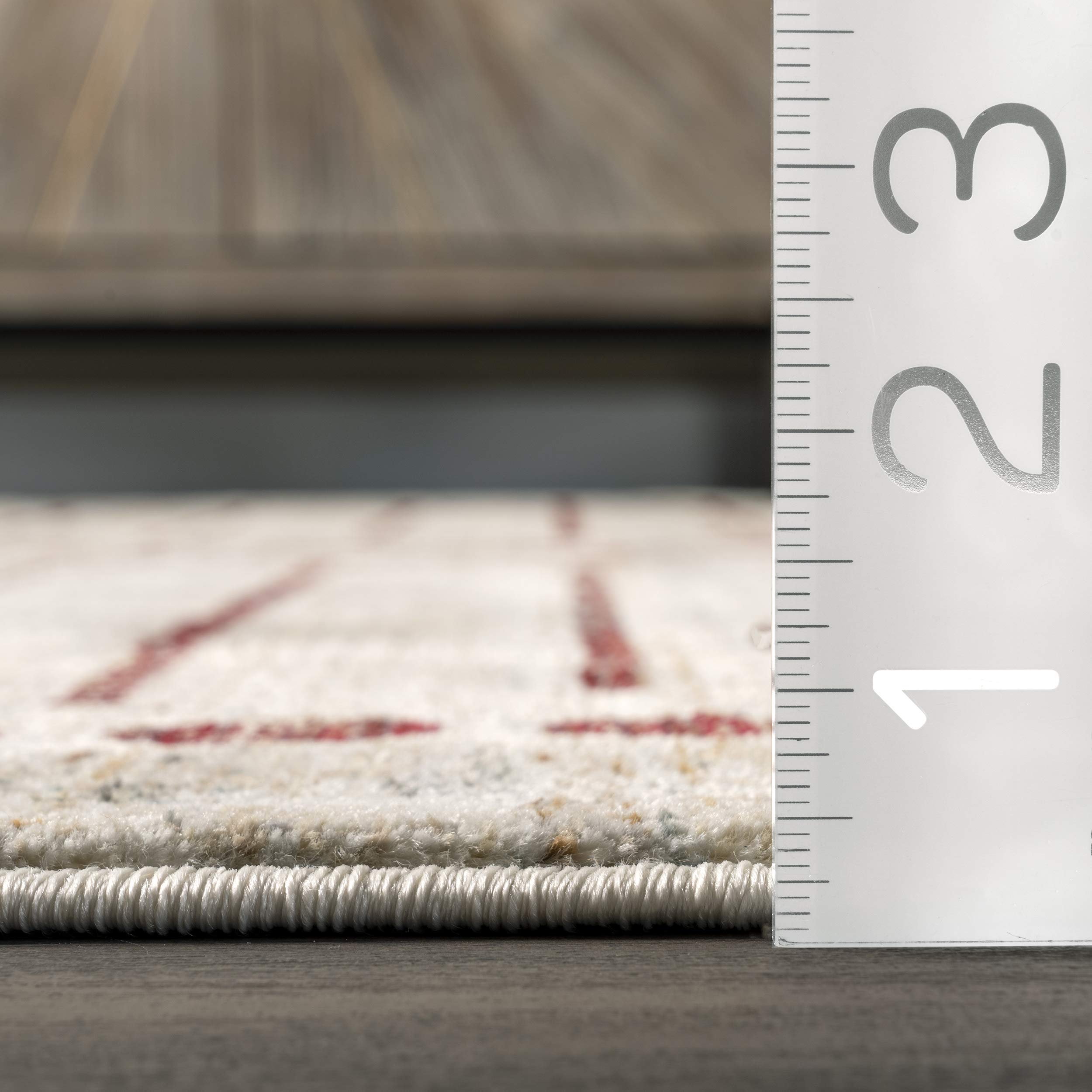 nuLOOM Fringed Performance Indoor Area Rug 5' x 8' - Power Loomed, Easy to Clean, Durable & Non-Shedding - Lisa Beige - Perfect for Living Room, Bedroom & Office Decor