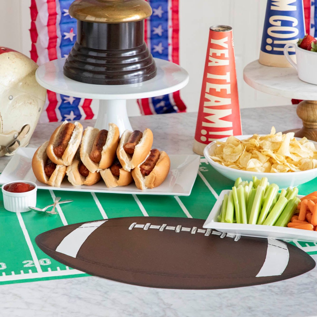 Custom Die-Cut Football Placemats for Game Day - Non-Slip Table Protectors for Sports Parties & Home Decor