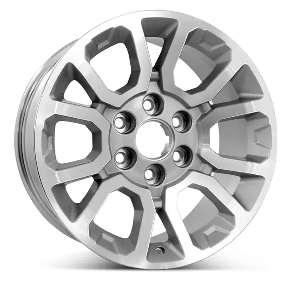 18 Inch GMC Trucks Wheel Replacement 2014-2020 - Machined Silver Replica Rim 5649 22815067 - Perfect for Off-Roading, Towing & Truck Customization