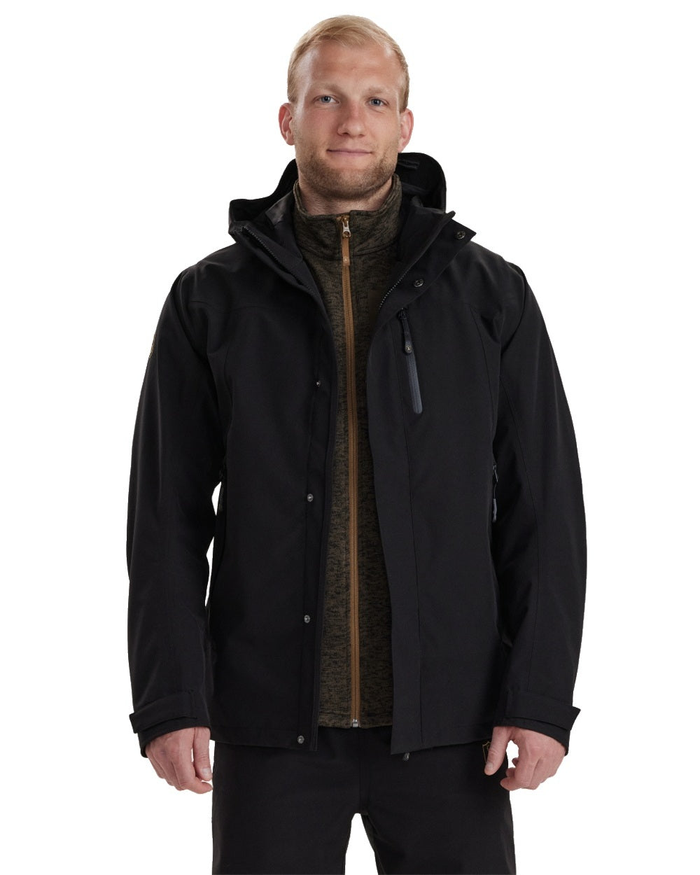 Deerhunter Sarek Waterproof Shell Jacket with Hood - Lightweight Hiking & Outdoor Adventure Windbreaker for Men & Women