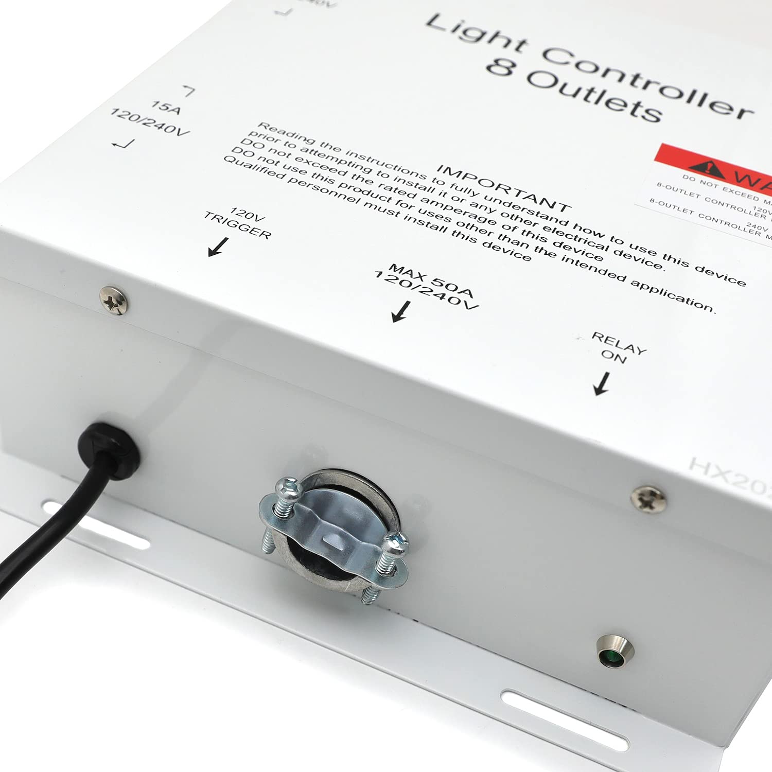 HTTMT 8-Light HID Hydroponic Ballast Controller with Trigger Cord - 120V/240V 50A Master Electric Box for Indoor Gardening, Greenhouse, Lawn & Patio Plant Growth | Perfect for Commercial Grow Rooms & Home Hydroponic Systems [P/N: ET-TOOL036-WHITE]