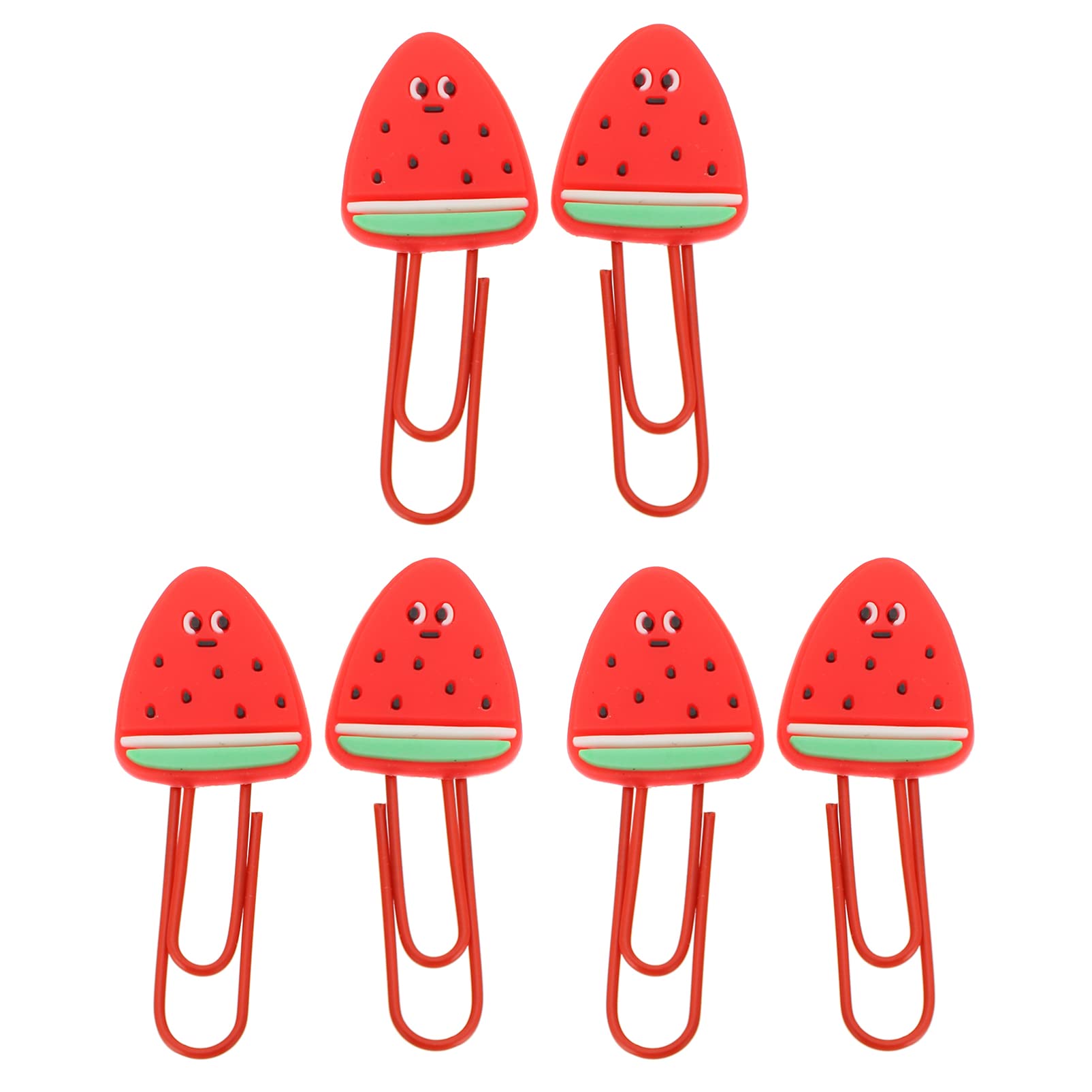 6-Piece Cute Paper Clips Set - Colorful Office File Clamps, Flexible Bookmark Clips for Kids, Soft Rubber Note Holders - Perfect for School, Office & Home Organization