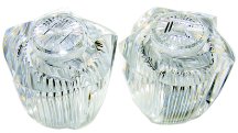 Premium Acrylic Faucet Handle Pair - Modern Bathroom & Kitchen Sink Knob Replacement - Durable & Stylish Upgrade for Home Improvement Projects (Set of 2) - Perfect for DIY Renovations, Guest Bathrooms & Rental Property Upgrades