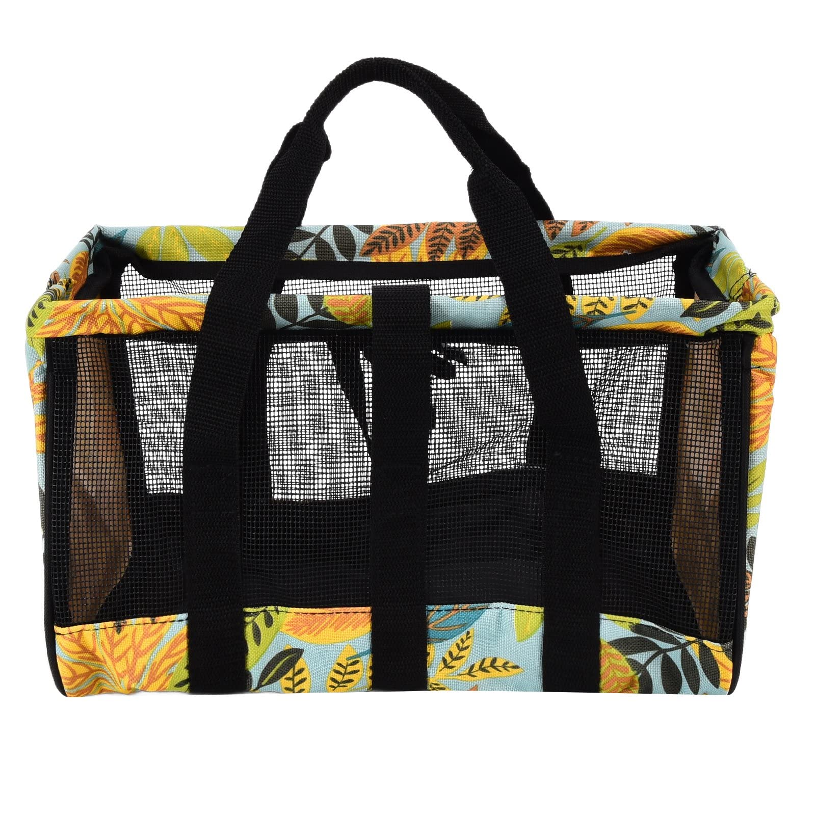 CHICIRIS Large Capacity Multifunctional Garden Tool Bag - Durable Mesh Design for Organizing Gardening Tools, Easy to Carry for Indoor & Outdoor Use - Perfect for Landscaping, Yard Work & Home Gardening (Yellow Flower Pattern)
