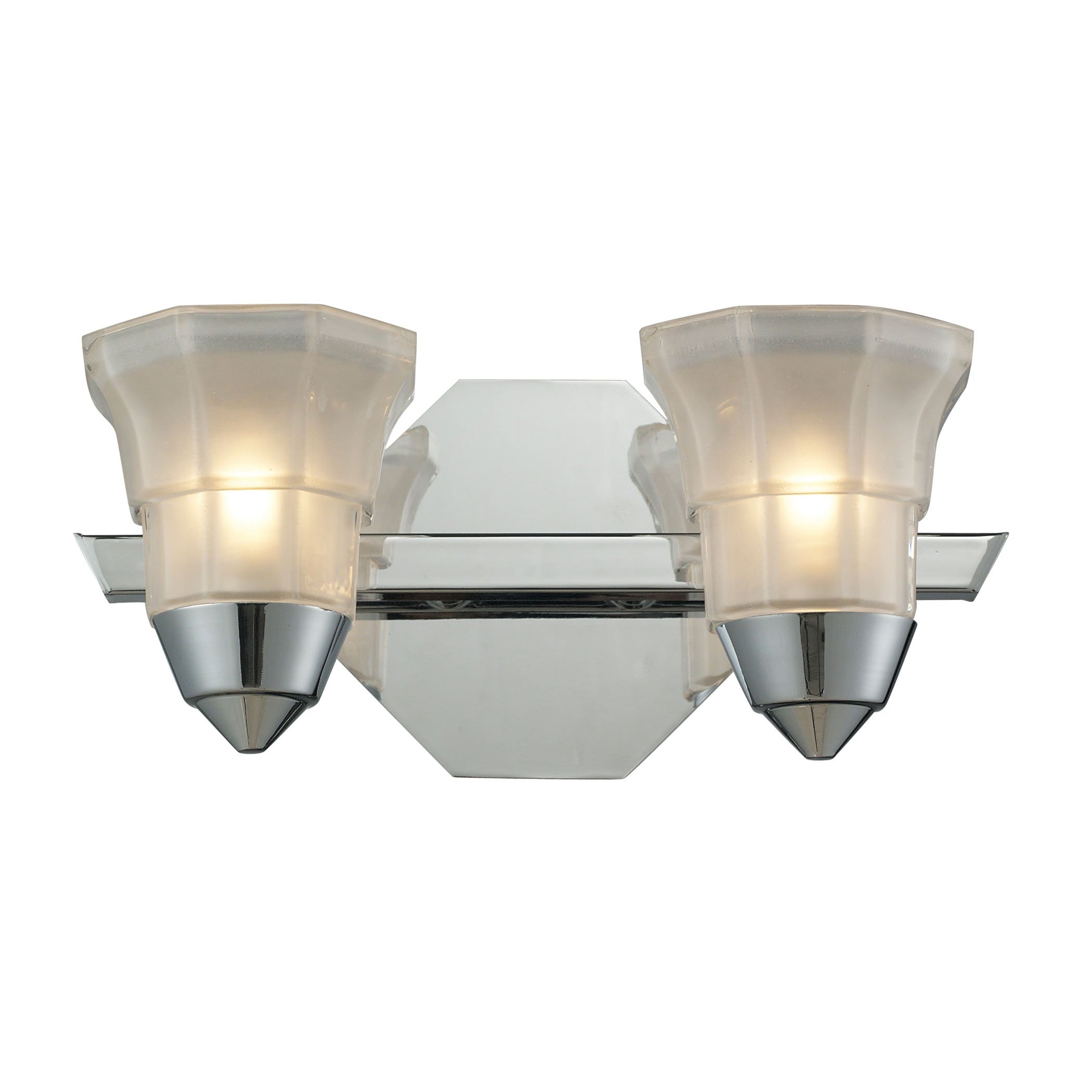 2-Light Bathroom Vanity Light Fixture in Polished Chrome - Modern LED Sconce for Bathroom Mirror Lighting & Makeup Area