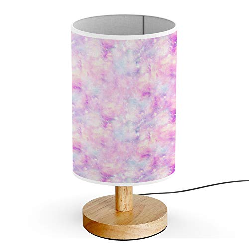 ARTSYLAMP - Wood Base Decorative LED Desk Lamp with Pink Galaxy Stars Design - Perfect for Bedroom, Office, Study Room & Nightstand Lighting