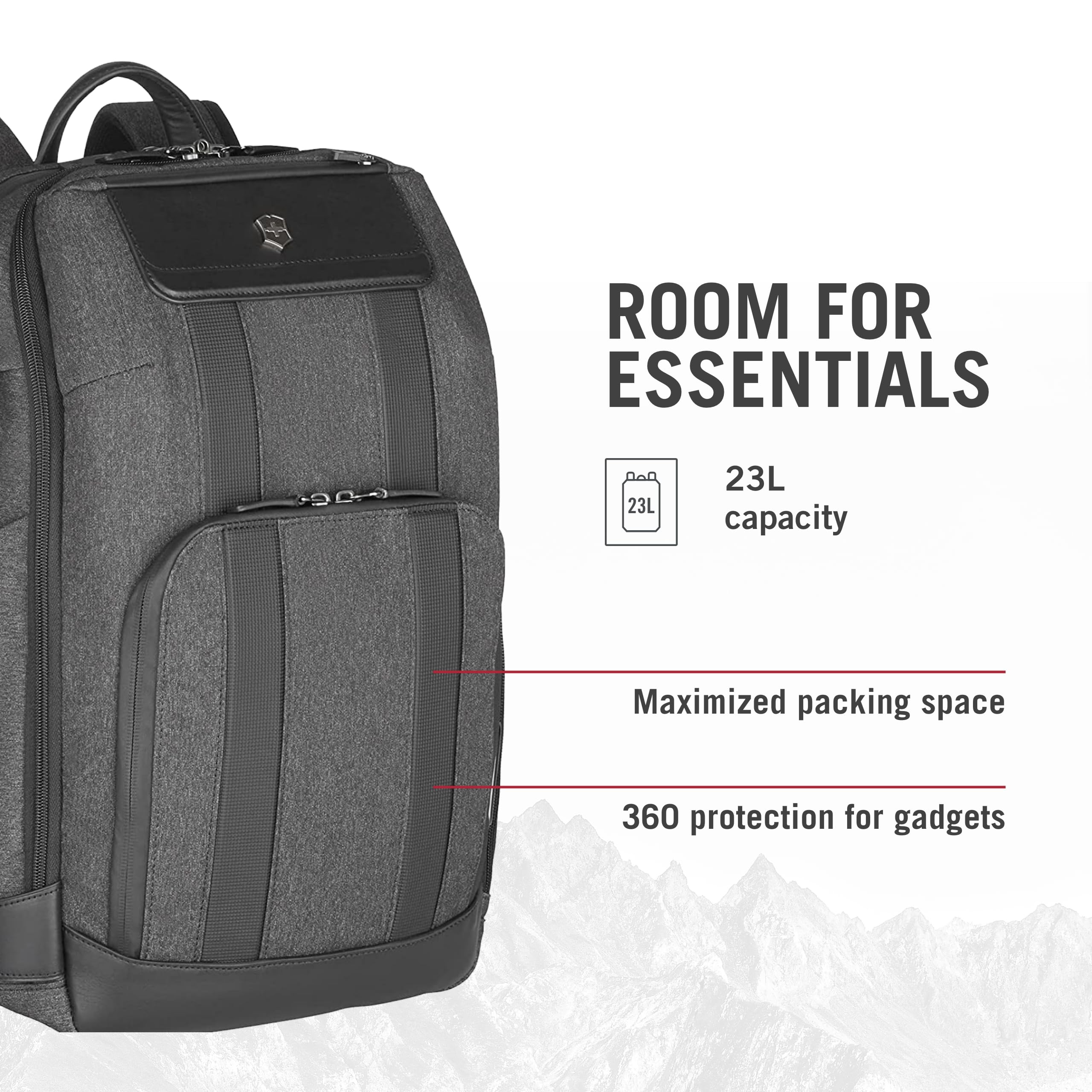 Victorinox Architecture Urban2 Deluxe Laptop Backpack - 23L Professional Business Bag for Men & Women - Water-Resistant Travel Backpack for Work, Commute & College - Fits 15