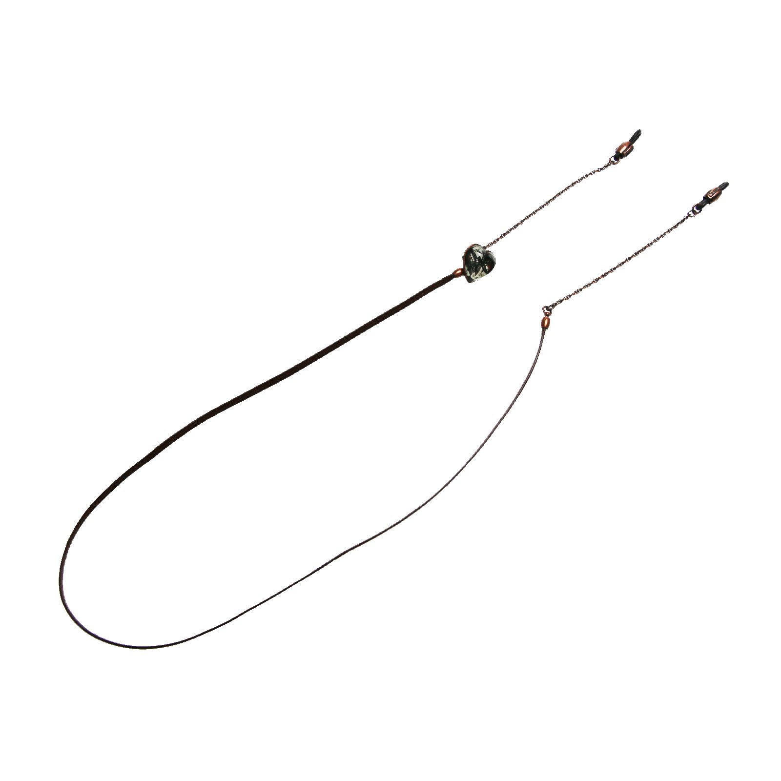 Elegant Lilies Leather Eyeglass Chain with Heart Charm - Stylish Glasses Holder for Reading, Driving & Fashion Accessories