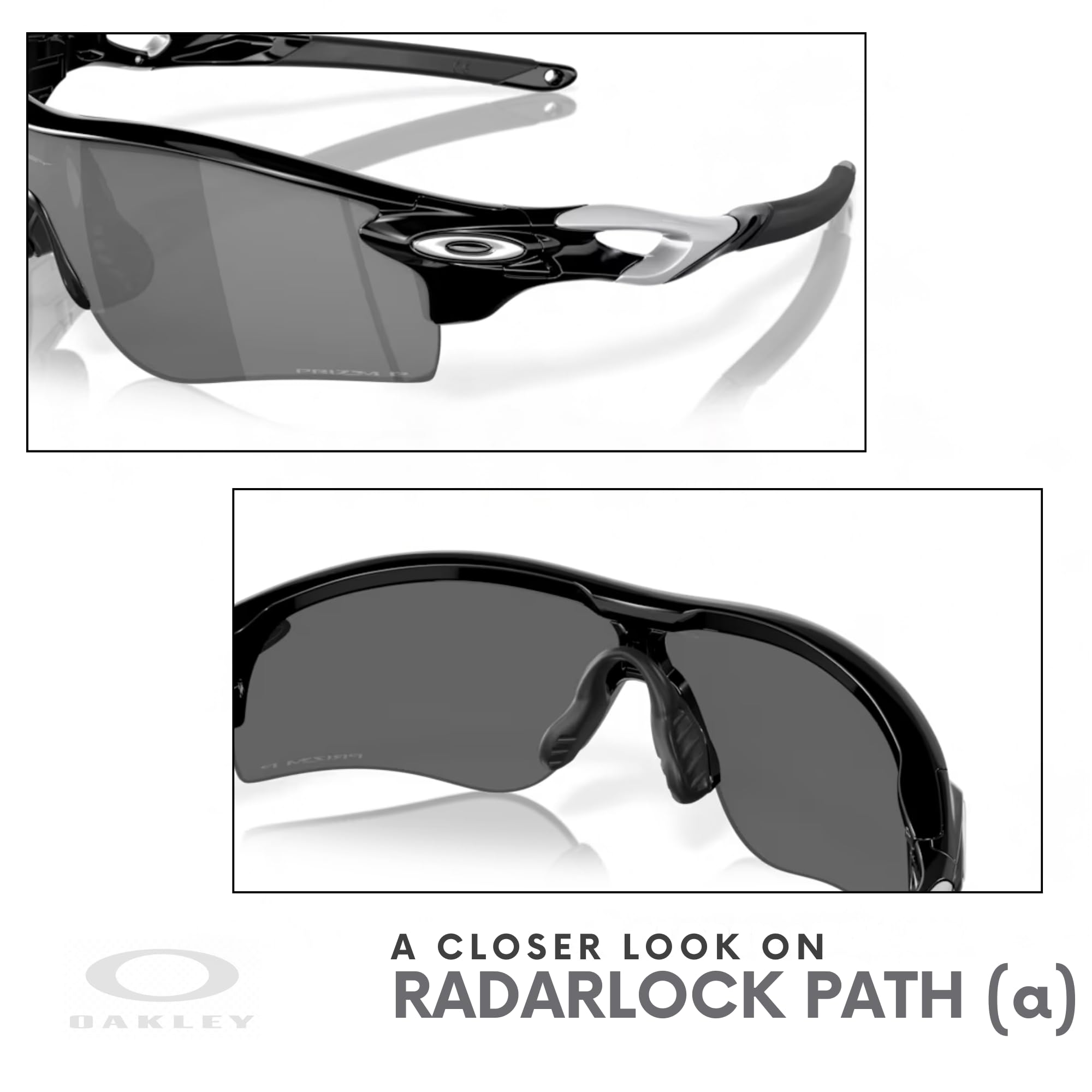 Oakley Radar Lock Path Asian Fit OO9206 Low Bridge Rectangle Sunglasses for Men - Polarized Sports & Driving Shades with UV Protection + BUNDLE Leash & Designer iWear Kit - Perfect for Cycling, Running & Outdoor Activities