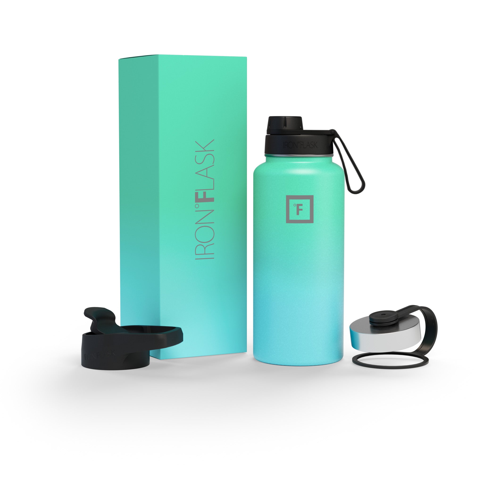 32 Oz Wide Mouth Water Bottle with Spout Lid - Leak Proof Stainless Steel Insulated Water Bottle for Gym, Hiking & Outdoor Activities