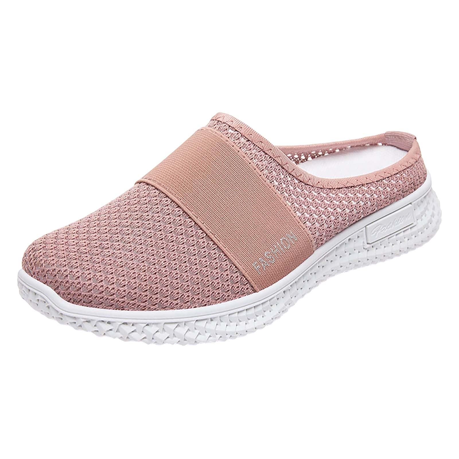**Women's & Men's Breathable Mesh Slip-On Sneakers - Backless Walking Shoes for Summer, Casual Dress & Tennis - Waterproof Platform Cross Trainer for Gym, Work & Travel**