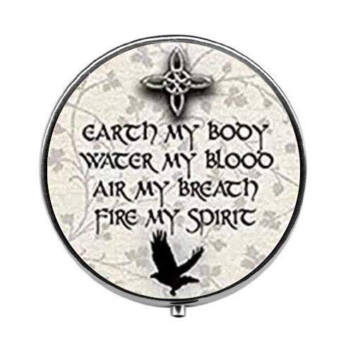 Pagan Elemental Chant Glass Pill Box & Candy Container - Perfect for Organizing Vitamins, Jewelry, or Small Trinkets - Witchy Aesthetic Gift for Wiccan Altar or Home Decor