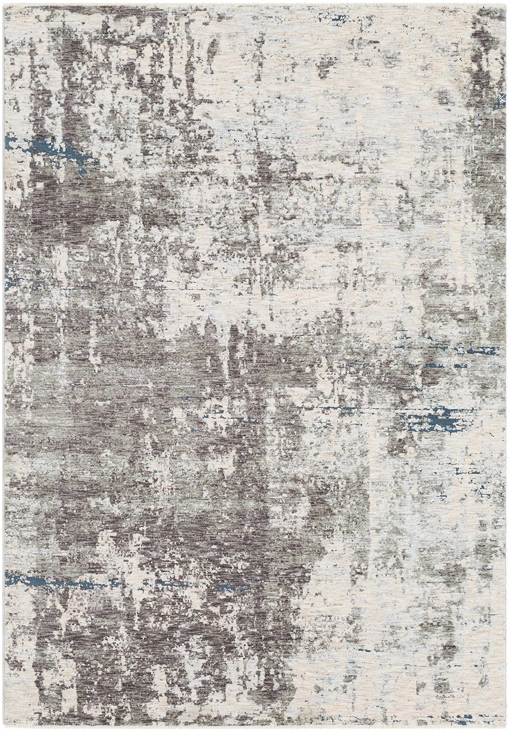 Hauteloom Tonalea Modern Area Rug for Living Room & Bedroom - Soft Gray, Charcoal - 7'10