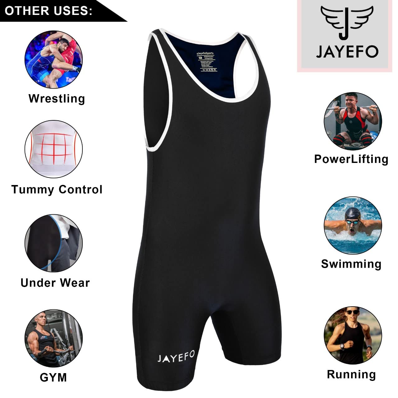 Jayefo Pro Wrestling Singlet for Men - High-Performance Adult Wrestle Gear & Uniform - Ideal for Training, Competitions, and MMA Matches