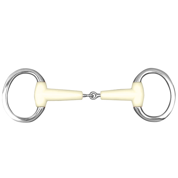 Happy Mouth Flat Ring Jointed Eggbutt Snaffle Bit - Comfortable Horse Training Bit for Dressage & Jumping - Perfect for English Riding & Show Horses