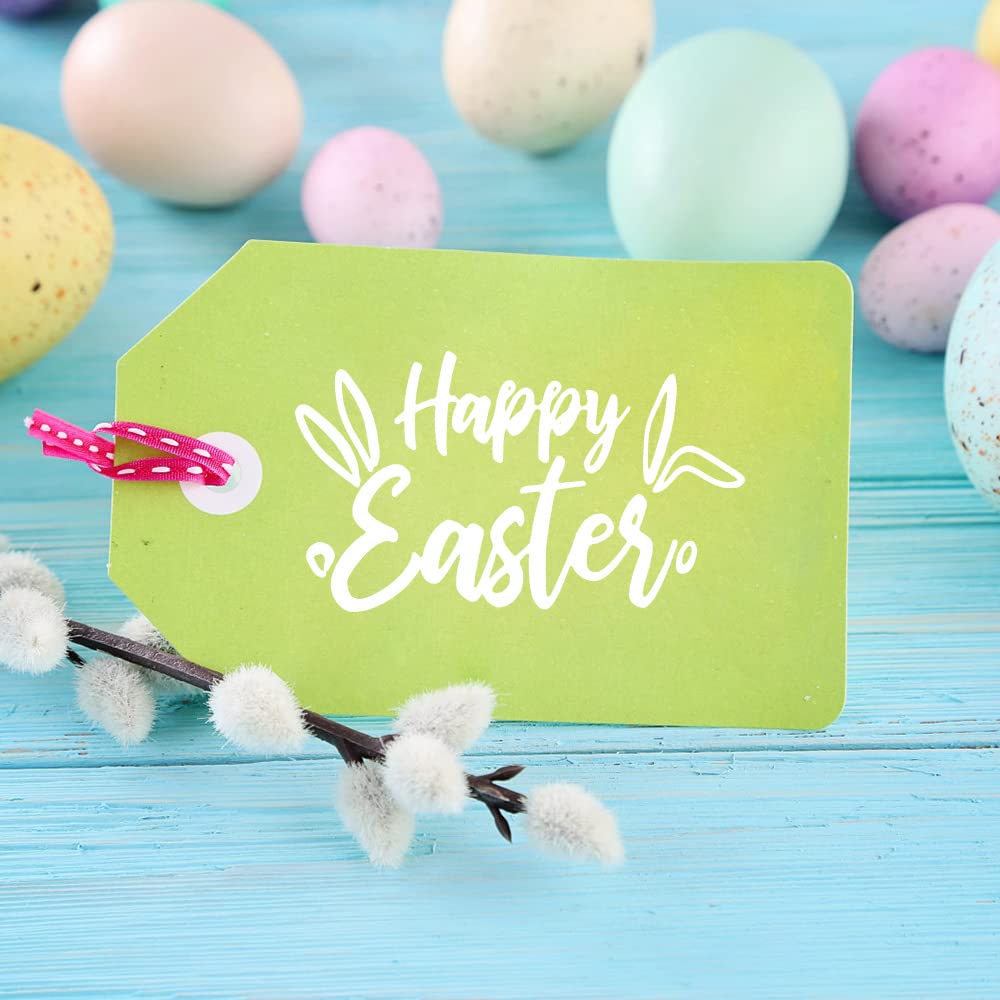 Easter Bunny Clear Rubber Stamps Set - Happy Easter Words & Egg Designs for DIY Card Making, Scrapbooking, Holiday Decorations - Perfect for Greeting Cards, Invitations, and Paper Crafts