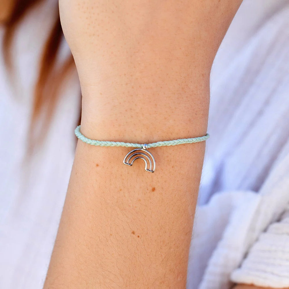 Pura Vida Chasing Rainbows Silver Charm Bracelet | Dainty Adjustable Beaded Jewelry for Women | Perfect for Everyday Wear, Gifts & Boho Fashion