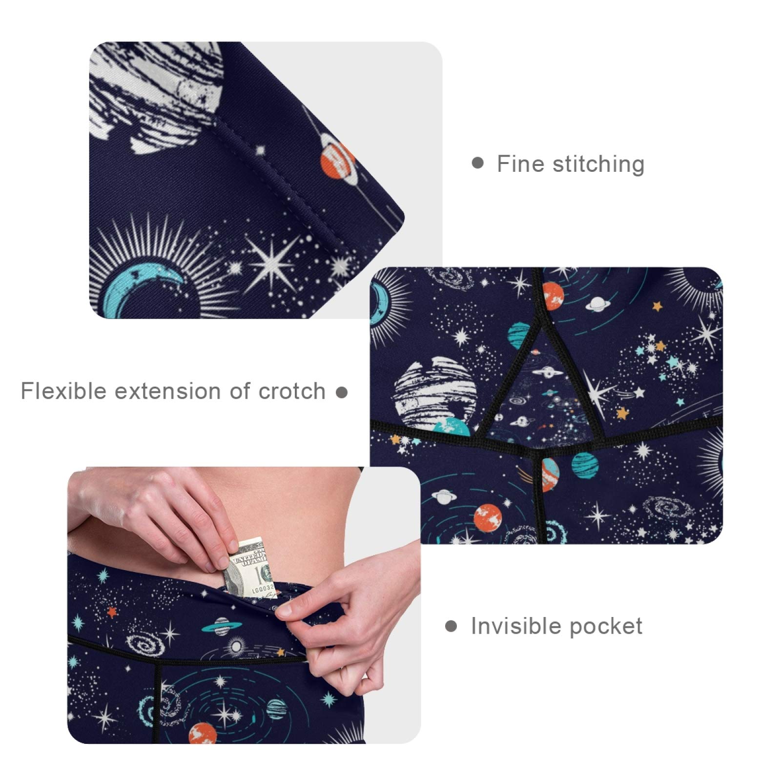 Galaxy Yoga Pants for Women - High Waist Tummy Control Leggings with Pockets for Workout & Running