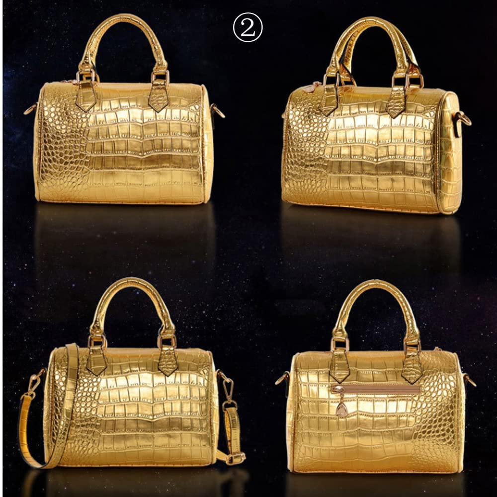 3PC Women's Crocodile Pattern Handbag Set - Satchel, Shoulder Tote & Wallet for Work & Travel