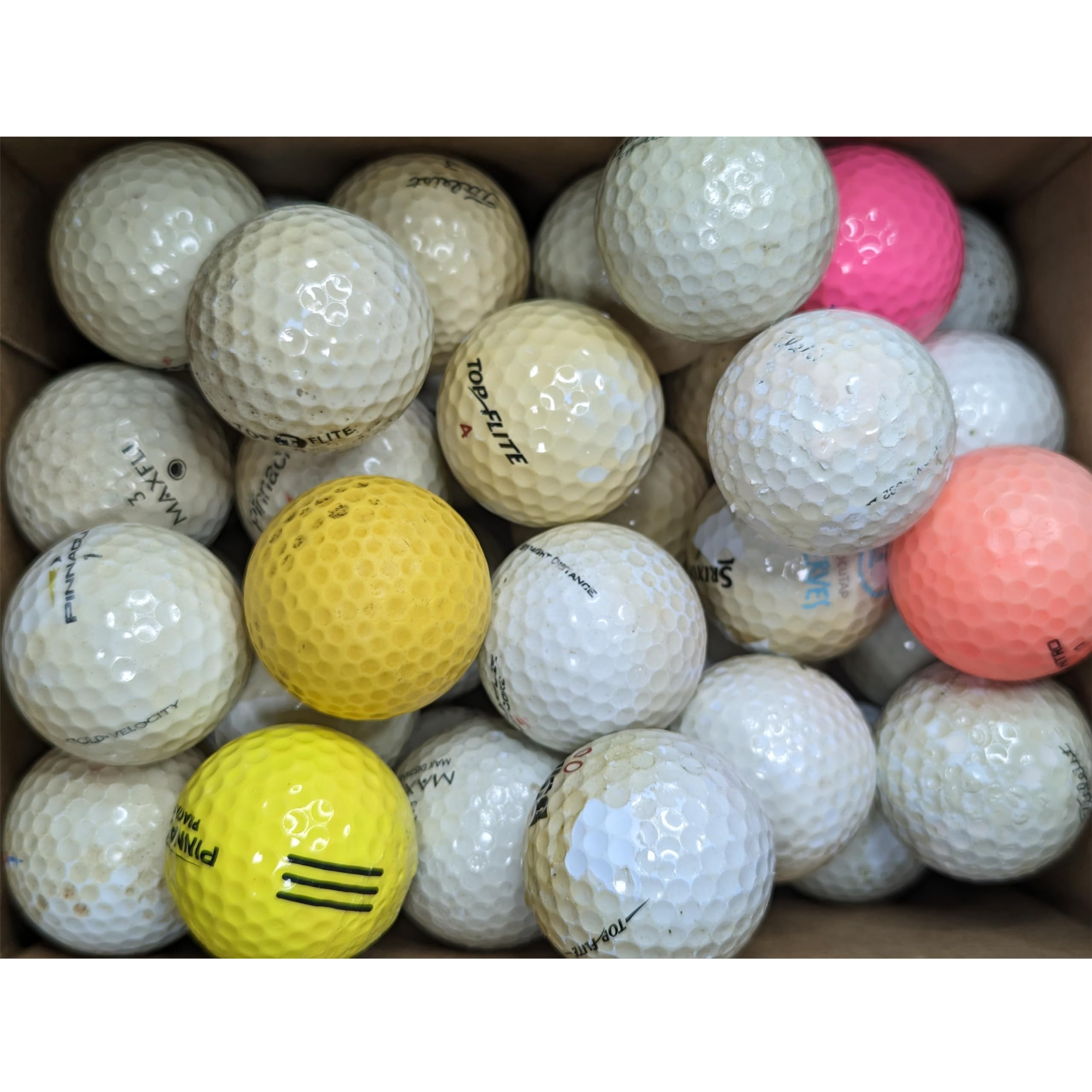 Recycled Golf Balls (50-300 Count) - Practice Balls for Backyard & Driving Range