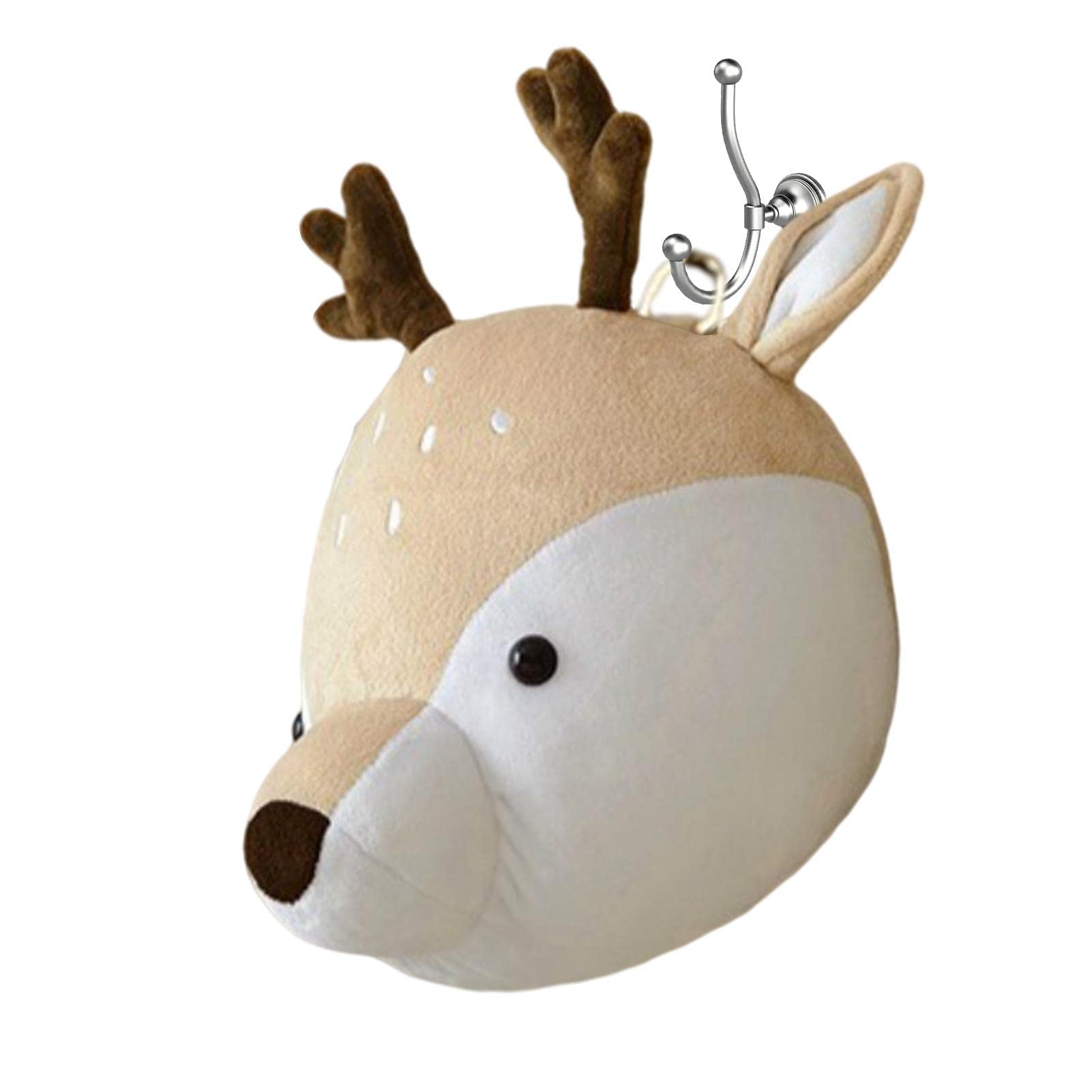 PURULEMCN Stuffed Animal Head Wall Mounted Plush Toy - Nursery Decor, Kids Bedroom Wall Art, Baby Room Decoration for Boys & Girls - Perfect for Playrooms, Daycares, and Themed Bedrooms