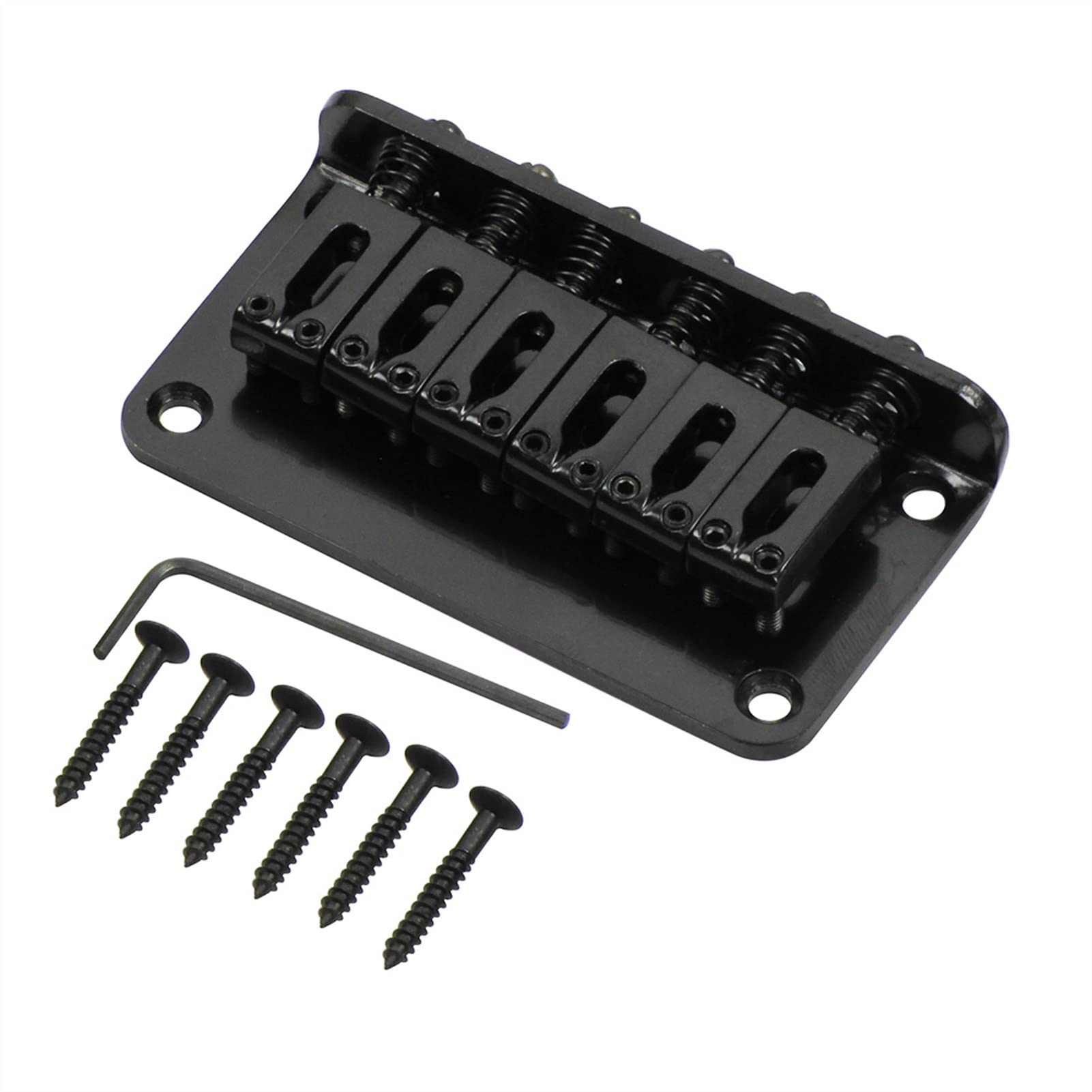 Top Load Electric Guitar Bridge - 6 Saddle Hardtail Bridge 78mm for Electric Guitars - Black Guitar Bridge Replacement Part - Perfect for DIY Guitar Repair & Custom Builds