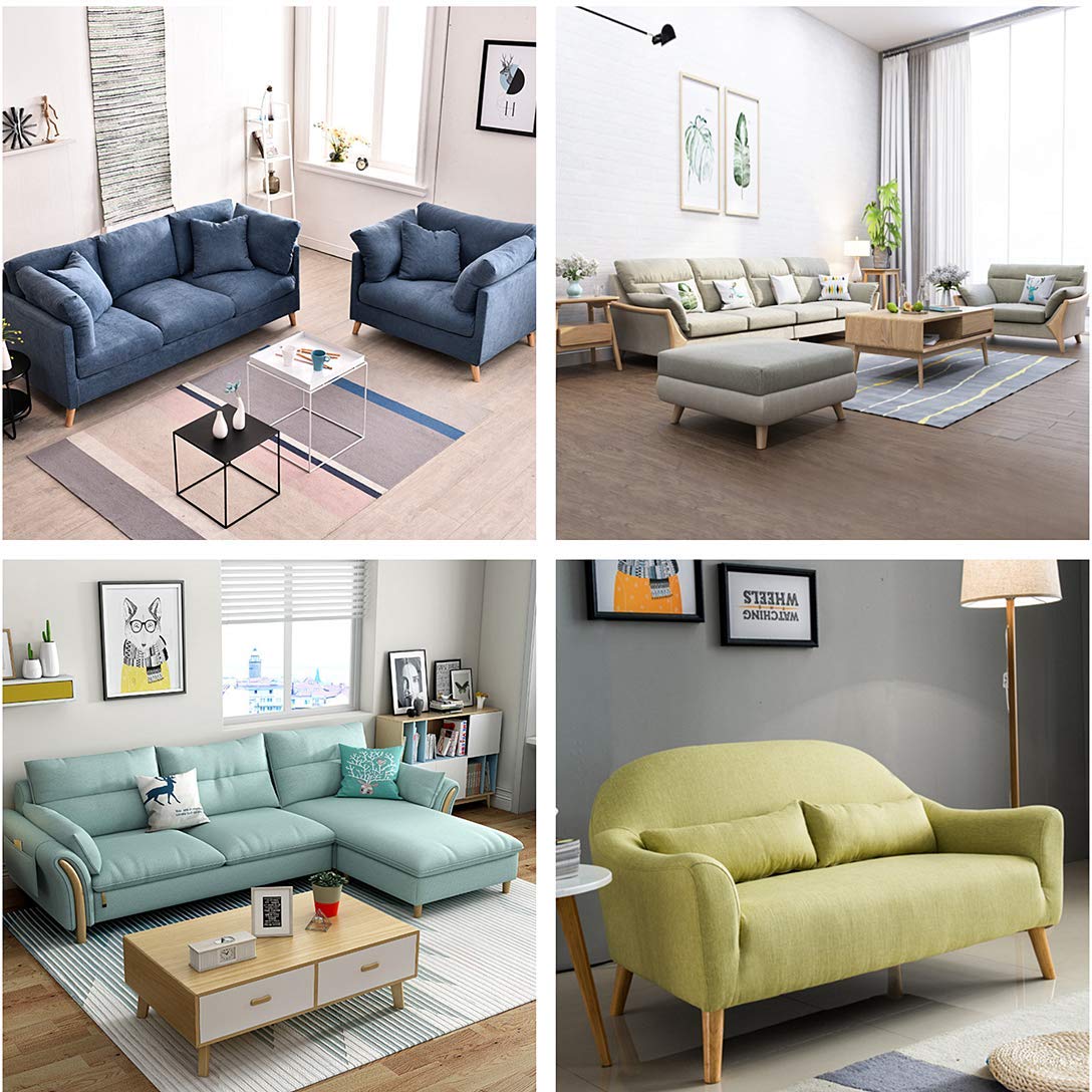 WEICHUAN 4 Inch Solid Rubber Wood Replacement Legs for Sofa, Couch, Chair, Ottoman, Loveseat, Coffee Table & Cabinet Furniture - 4-Piece Set with Slanted Design - Perfect for Home Office, Living Room, Bedroom Furniture Upgrade