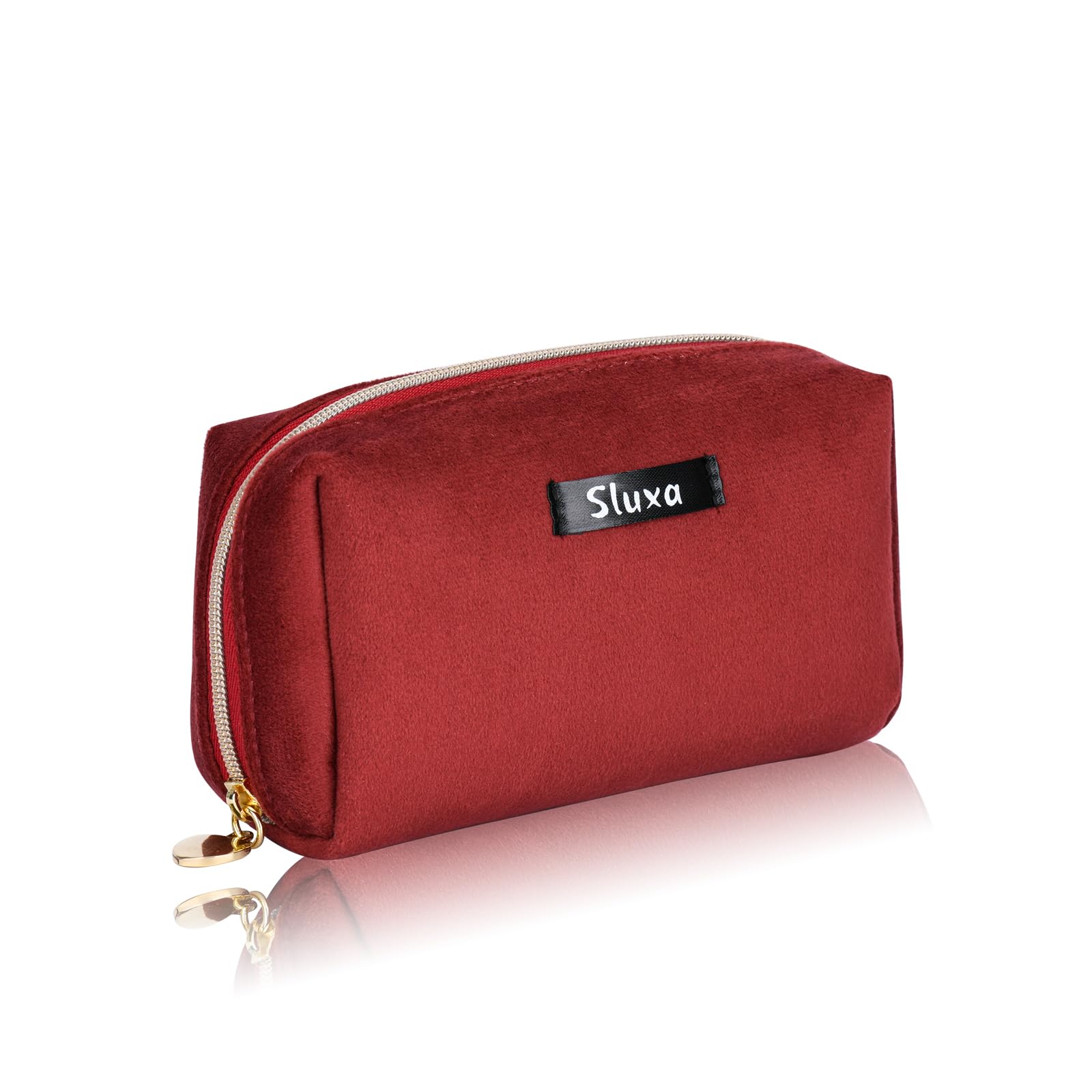 Small Makeup Bags for Women - Red Travel Cosmetic Organizer, Mini Purse Makeup Pouch | Perfect for Travel, Gym & Everyday Essentials Storage