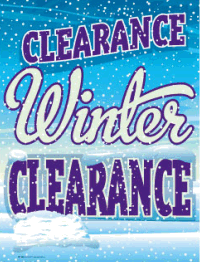 Vinyl Window Sign for Winter Clearance Sale - Waterproof & Durable Decorative Sign for Retail Stores, Shops & Businesses - Perfect for Seasonal Promotions & Holiday Discounts