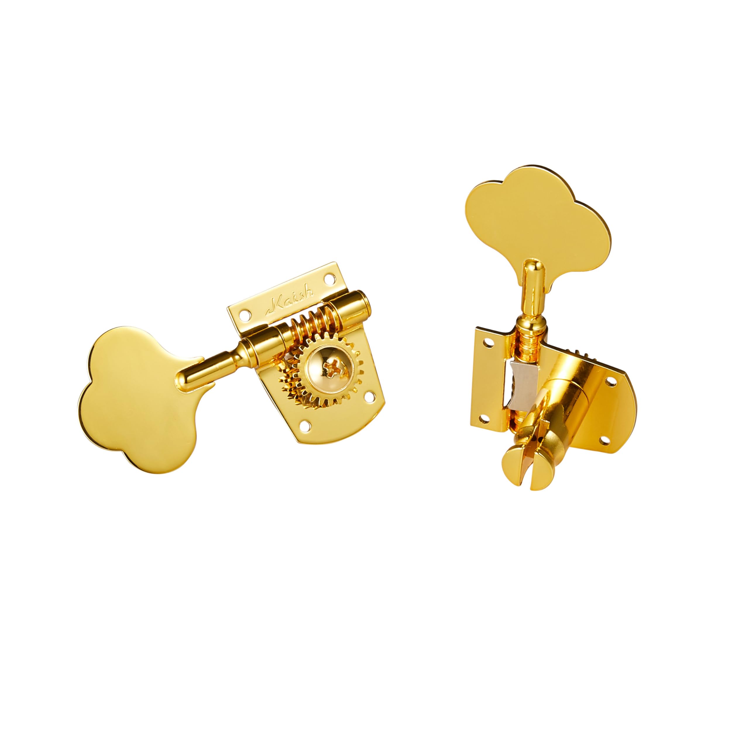 KAISH Gold Left-Handed Cloverleaf Bass Tuners - Precision Tuning Machines for Jazz & P Bass - Perfect for Standard & Highway One Series - Ideal for Live Performances & Studio Recording