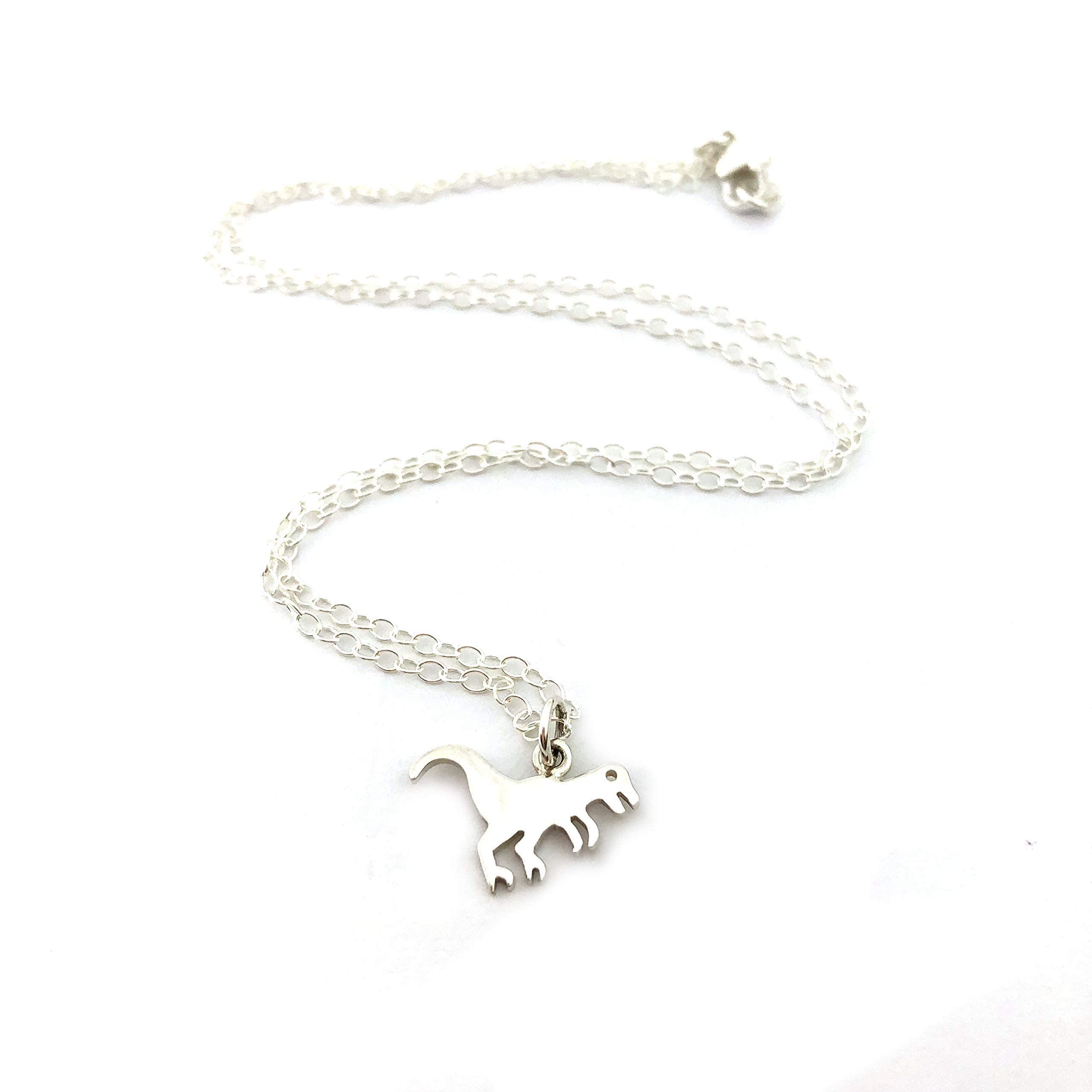 Tyrannosaurus Rex Dinosaur Charm Necklace - Sterling Silver Jewelry for Women & Men | Perfect Gift for Dinosaur Lovers, Birthday, Anniversary & Everyday Wear