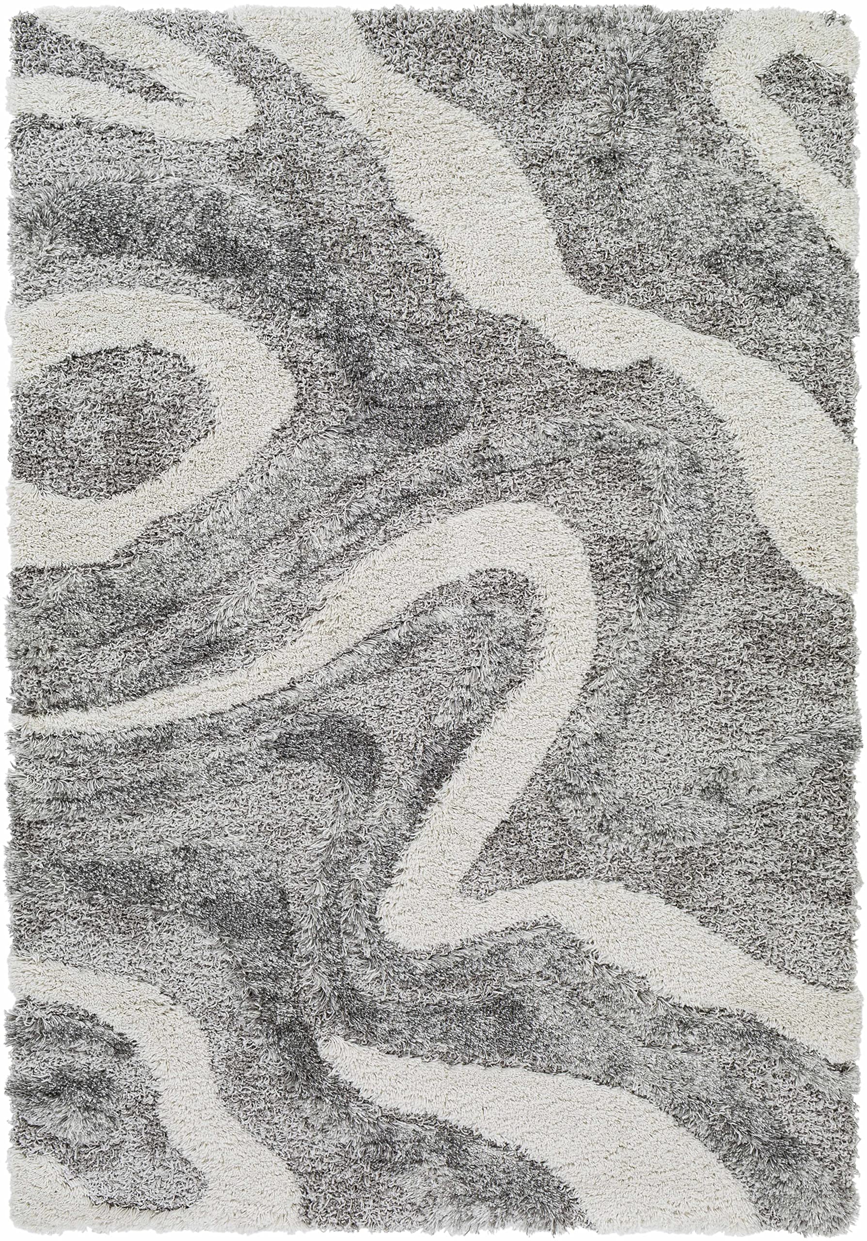 Hauteloom Asfordby Modern Plush Pile Area Rug 2' x 3' Gray - Soft Living Room & Bedroom Carpet for Cozy Home Decor