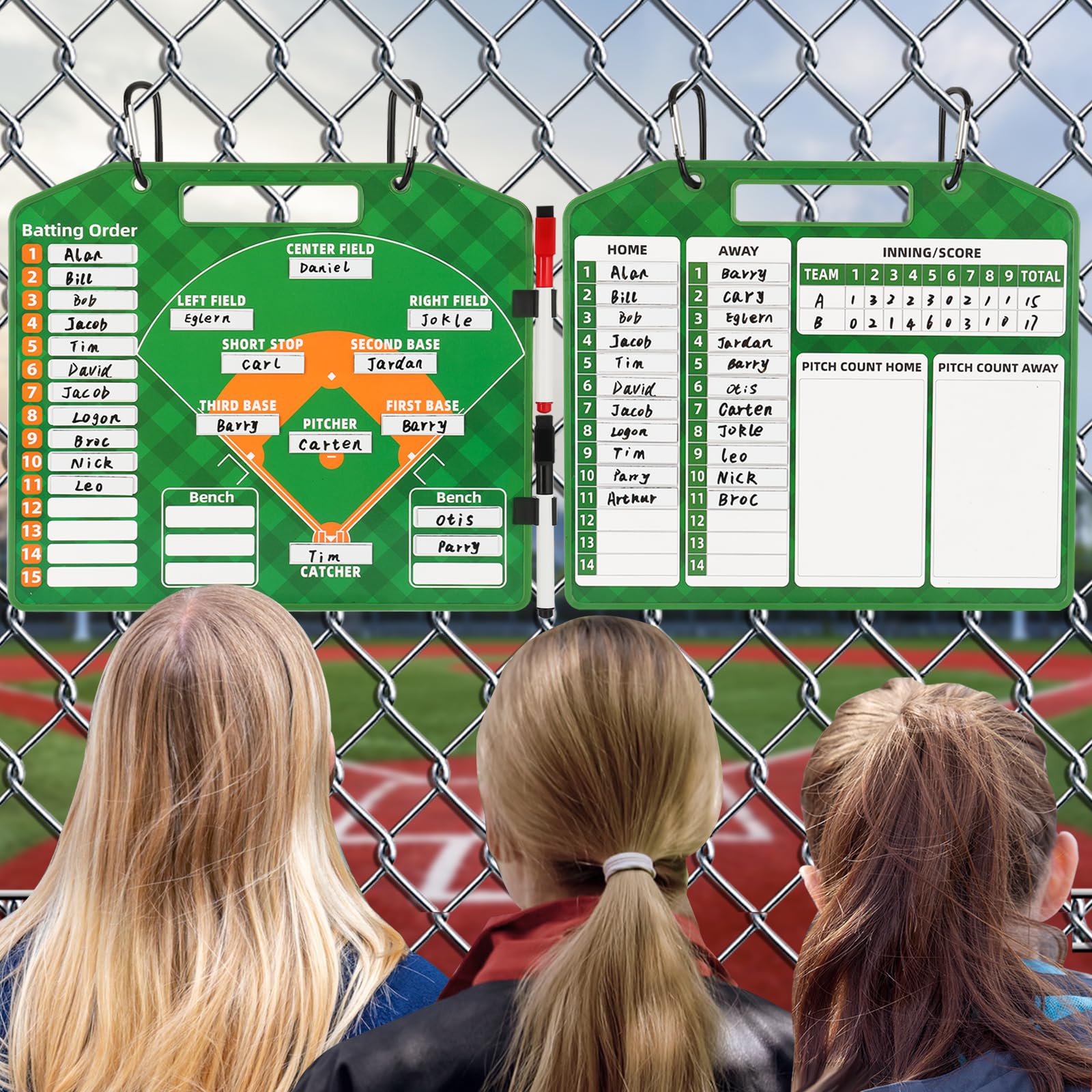 **Magnetic Baseball Lineup Board with 40 Sheets - Dry Erase Baseball Lineup Cards & Clipboard for Coaches | Perfect for Dugout, Practice, and Game Day Organization**