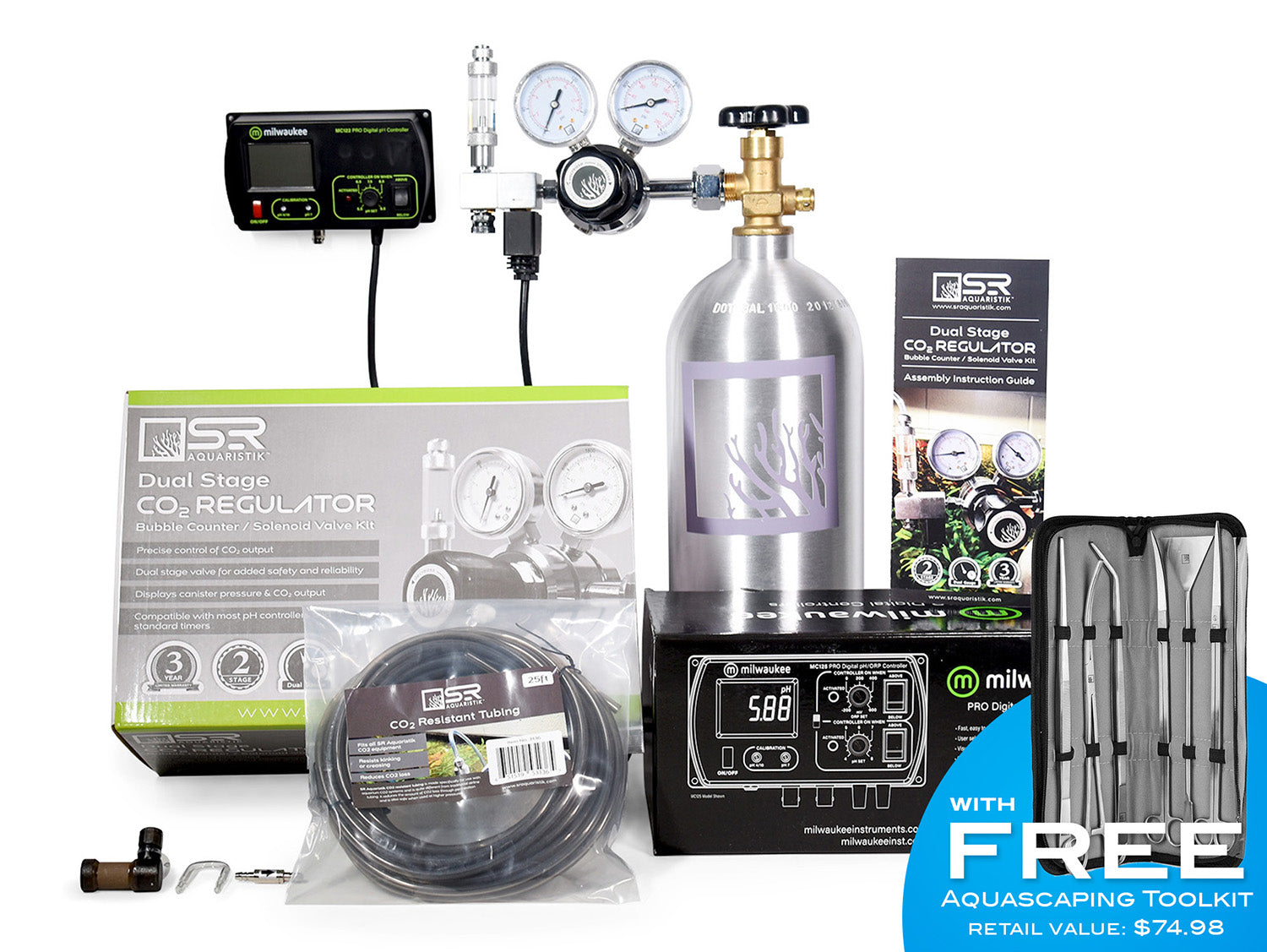 Premium CO2 System for Planted Aquariums - pH Controller & Regulator Kit | Enhance Aquatic Plant Growth for Freshwater Fish Tanks & Aquascaping