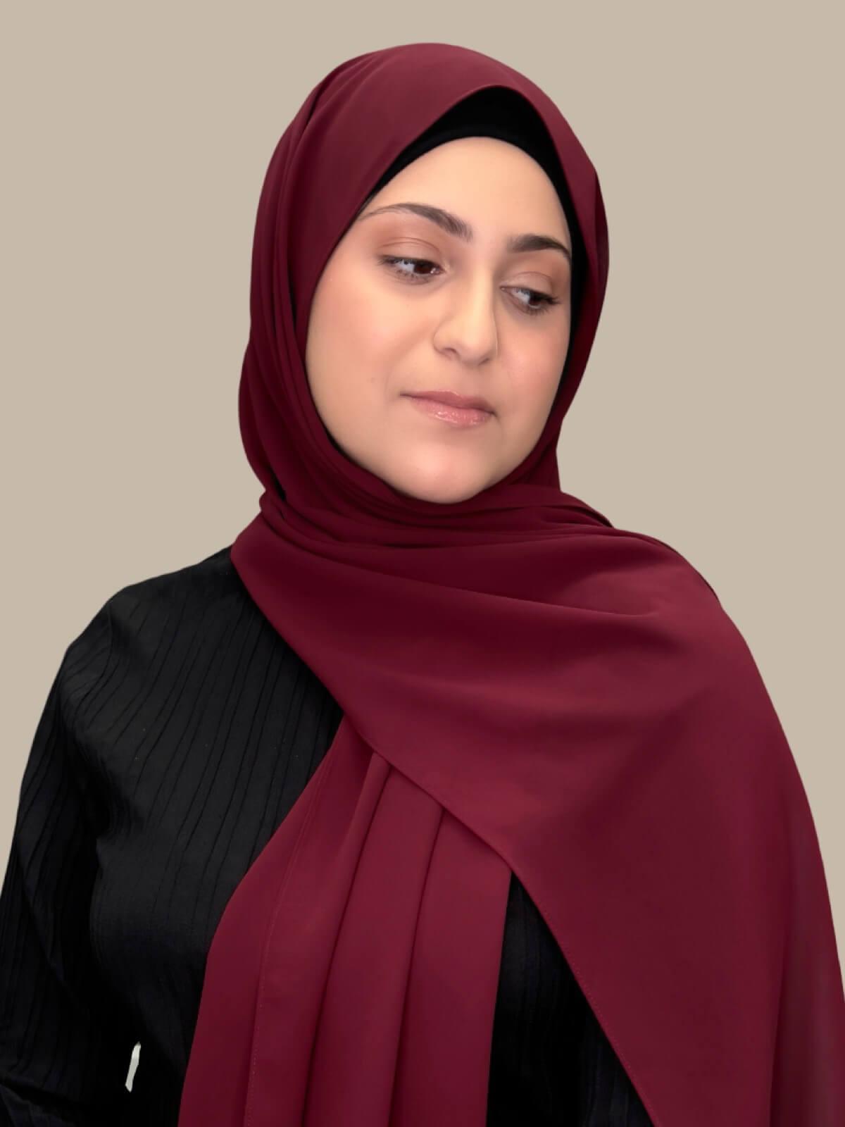 Luxury Chiffon Hijab for Women - Modish Girl Mahogany Scarf - Perfect for Daily Wear, Prayer & Special Occasions