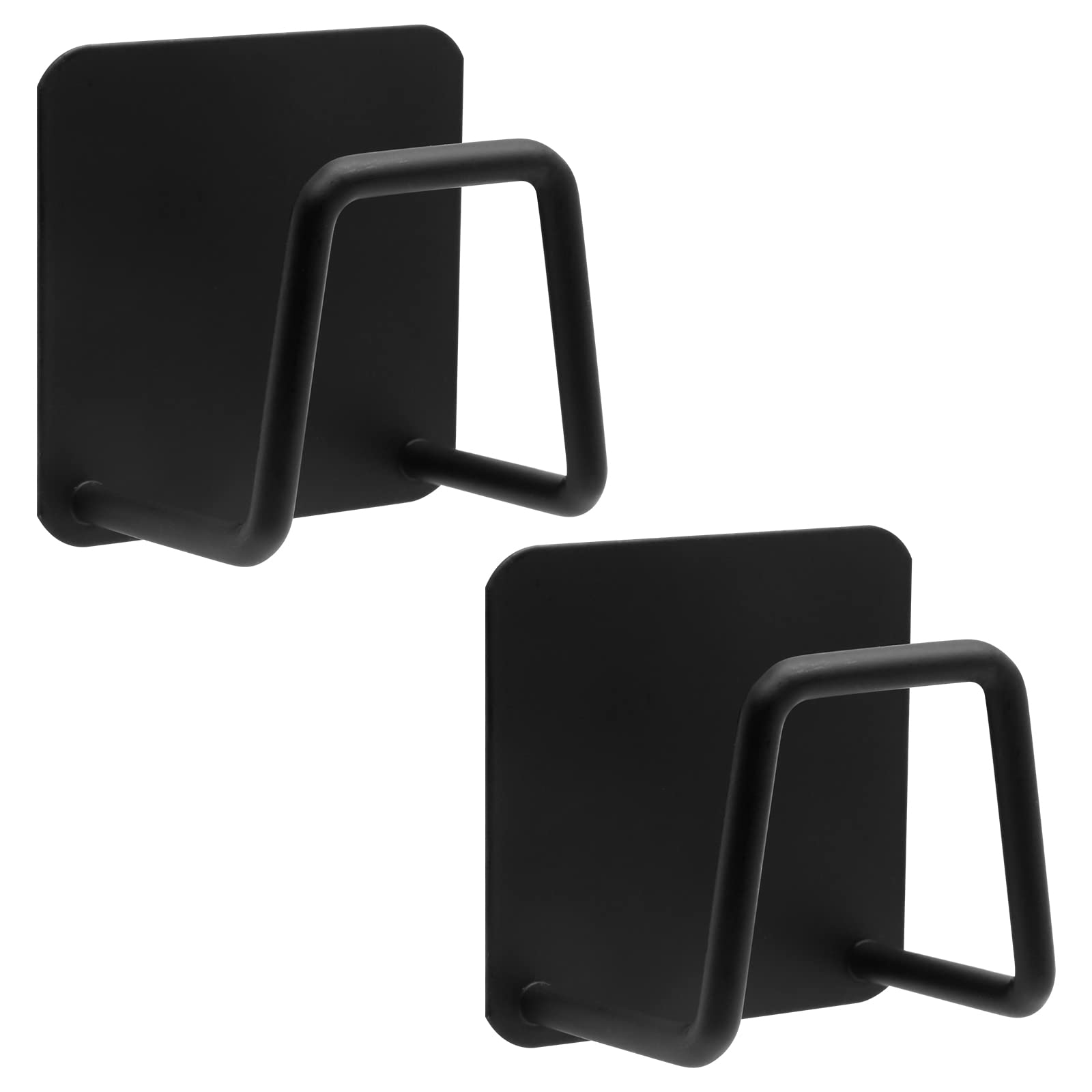 2 Pack Stainless Steel Sponge Holder for Kitchen Sink - Rustproof, Waterproof Adhesive Hooks - No Drilling Required (Black) | Perfect for Organizing Sponges, Brushes & Cleaning Tools by Sink