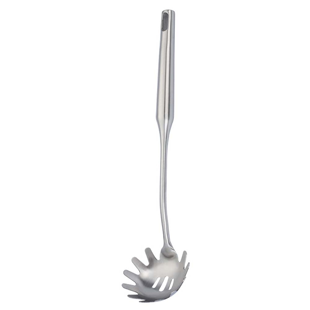 Stainless Steel Spaghetti Server Fork with Teeth - Premium Pasta Spoon & Noodles Helper - Durable Kitchen Utensil for Serving Spaghetti, Pasta & Noodles (Silver) | Perfect for Italian Dinners, Family Meals & Restaurant Use