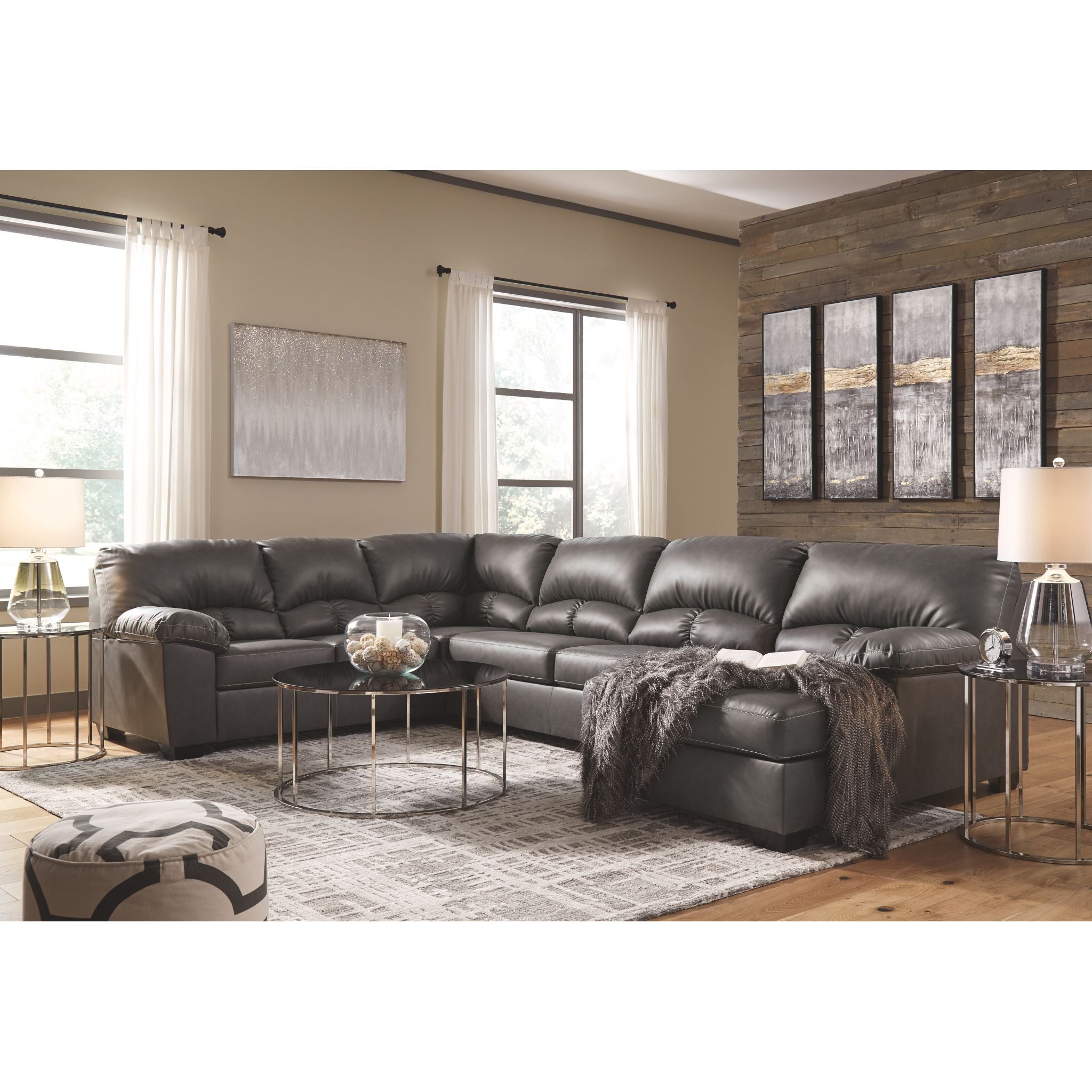 Aberton 3-Piece Modular Sectional Sofa Set - Modern L-Shaped Couch with Chaise for Living Room, Family Room & Apartment