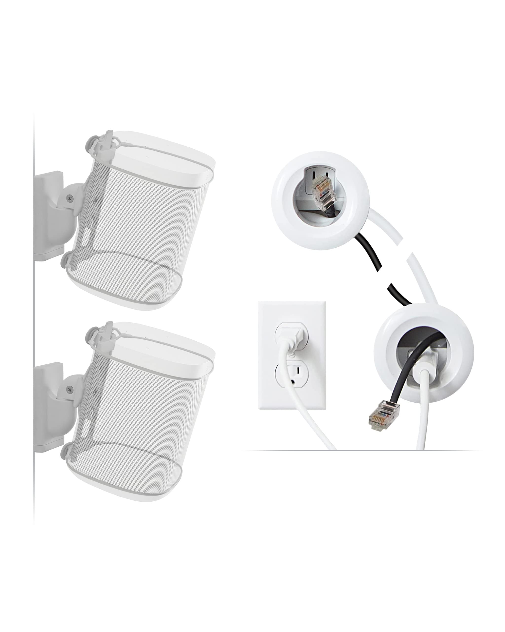 Sanus Wireless Speaker Wall Mount for Sonos ONE, ONE SL, Play:1, Play:3 - In-Wall Cable Management Kit | Secure Speaker Bracket for Home Theater & Living Room | Easy Installation for Clean Audio Setup