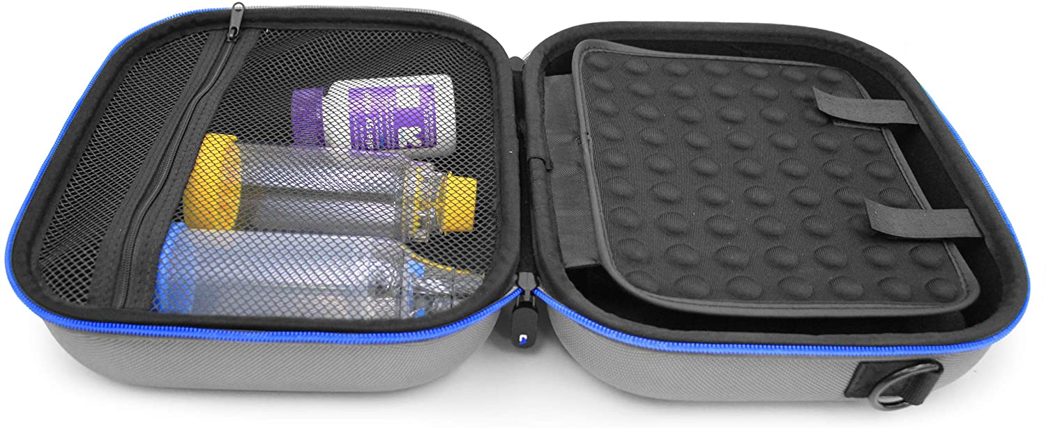 CASEMATIX Asthma Inhaler & Essential Carrying Case - Protective Travel Bag for Handheld Asthma Nebulizer Machine, Asthma Mask & Spacer - Perfect for Travel, Home & Emergency Use