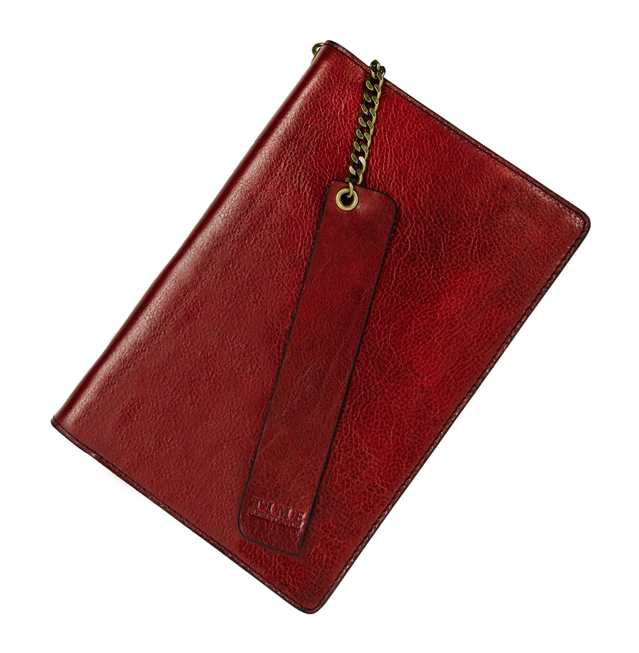 Premium Italian Handmade Leather Journal - 320 Lined A5 Notebook with Bookmark & Gift Box (Red) - Perfect for Writing, Sketching & Gift Giving